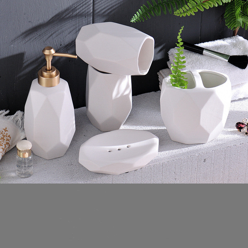 Ceramic bathroom wash five-piece bathroom set