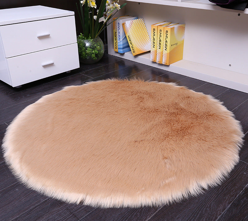 Round Soft Faux Sheepskin Fur Area Rugs