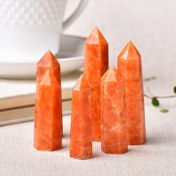 Natural Crystal Point Sunstone Healing Stone