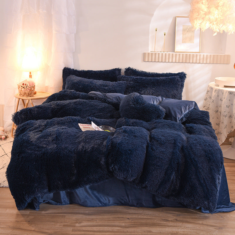 Luxury Thick Fleece Duvet Cover Winter Warm Bed