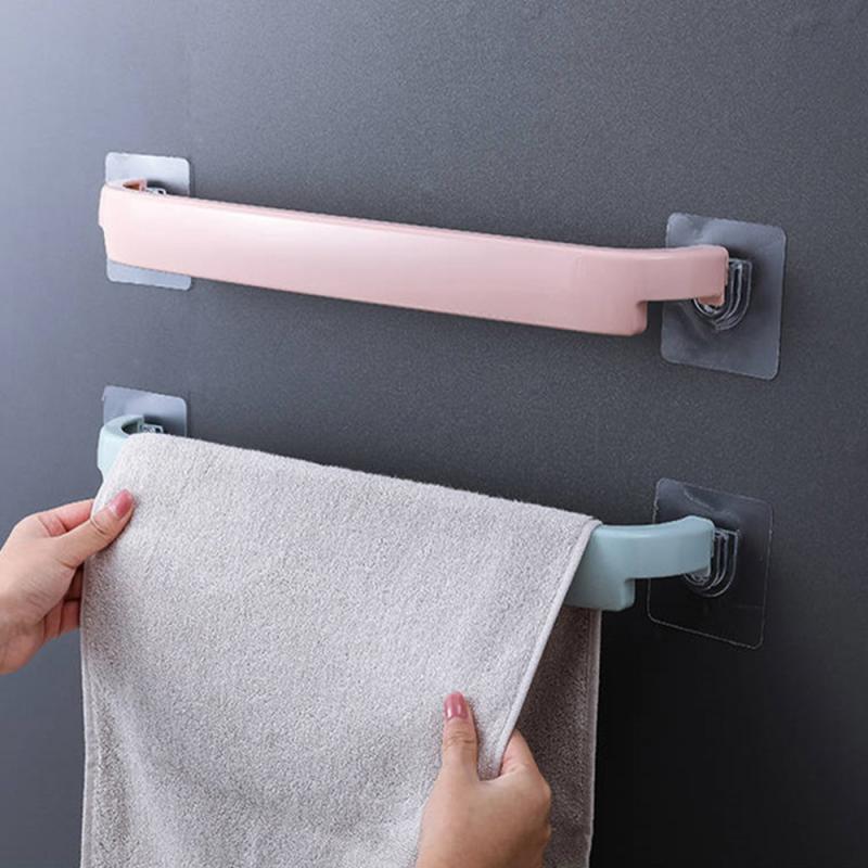 Punch-free bathroom towel rack