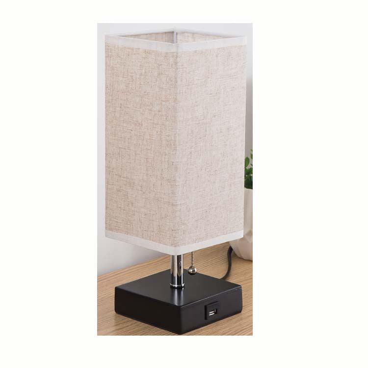 Linen square bedside table lamp - Elva Jade's Corner