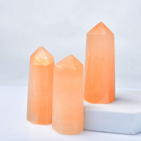Natural Orange Selenite Stones Energy Crystal
