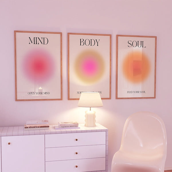 Mind Body Soul Print Positive Aura Energy Poster