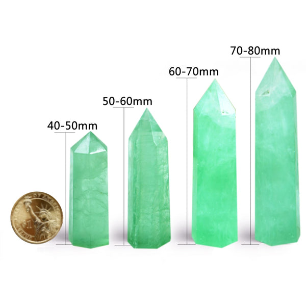 Natural Green Fluorite Point Crystal Healing Stone