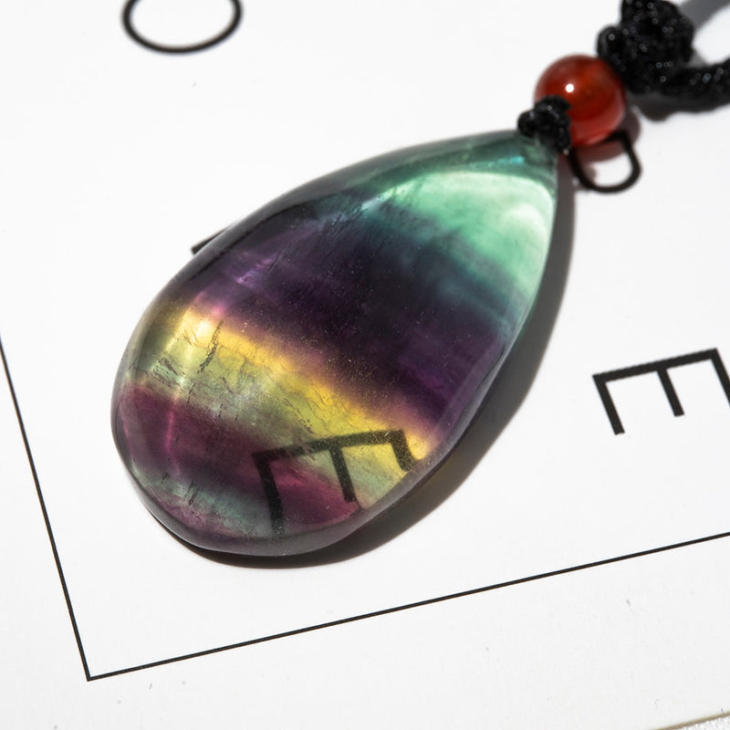 Natural Rainbow Eye Obsidian Drop-shaped Pendant