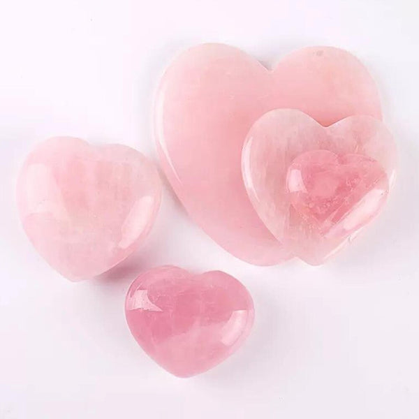 Rose Quartz Love Heart Shape Ornaments Colorful Rough 7 Chakra Mineral