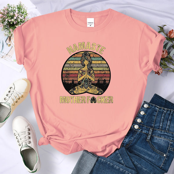 Vintage Namaste Mother Explicit Funny Women T-Shirt