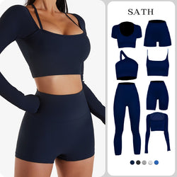 Women Seamless Yoga Set Crop Top Sports Bra Leggings Gym Suits Fitness Outfit
